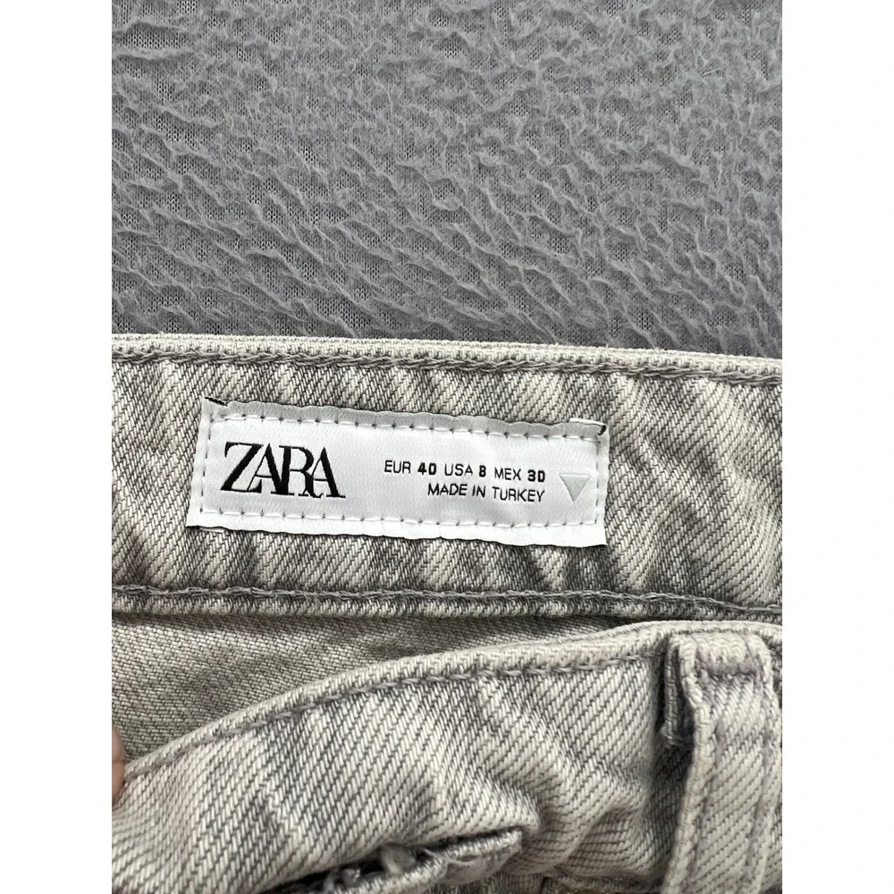Zara Jean Shorts Mens Sz 30 Gray Denim Shorts Raw Hem Seam NWT